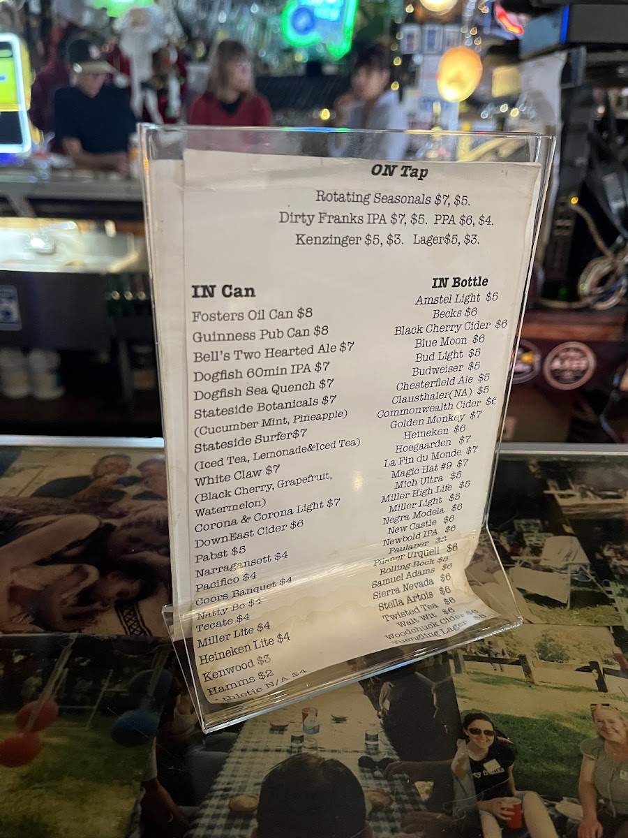 Dirty Franks Menu - Image 6